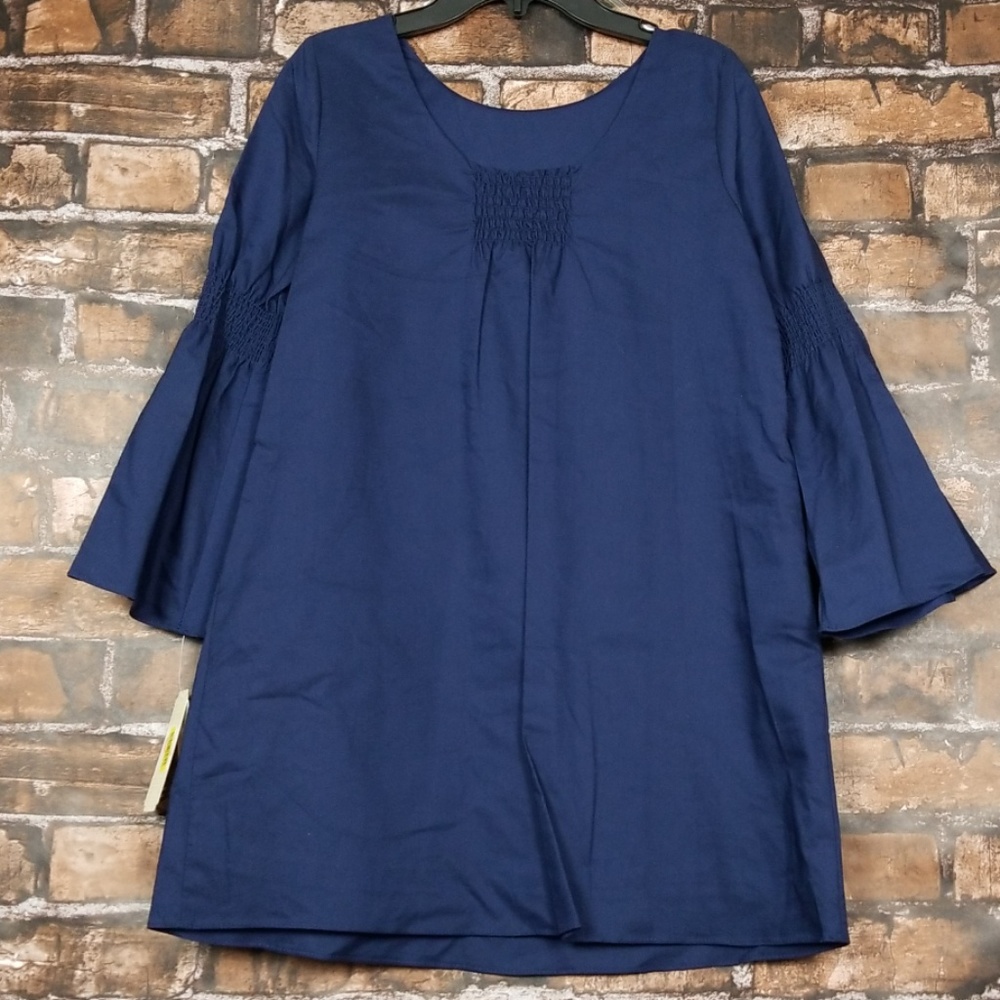 GB Girls| Navy Floral Embroidered Dress - Picture 2 of 4